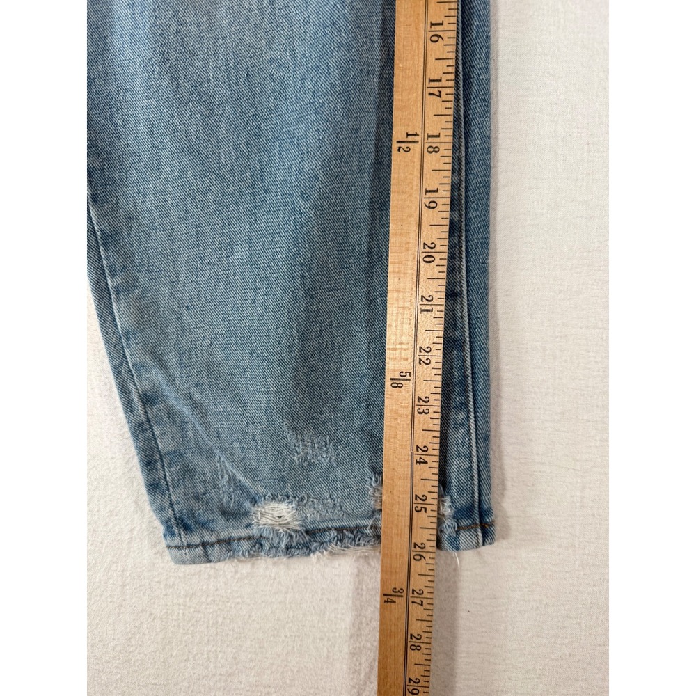 Vervet Los Angeles High Rise Straight Distressed Jeans Light Wash VT1099 Size 32 - Picture 11 of 12